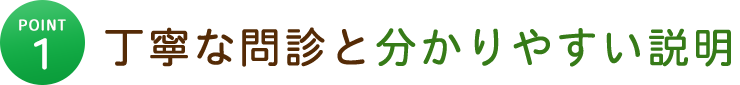 丁寧な問診と分かりやすい説明